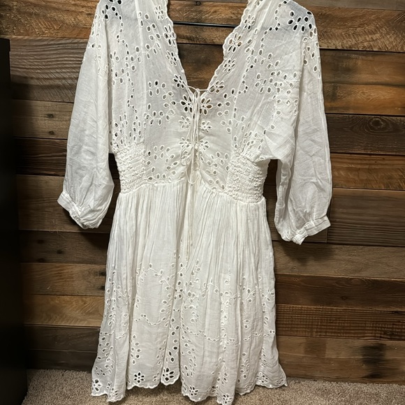 Free People white lace mini dress - Picture 4 of 5
